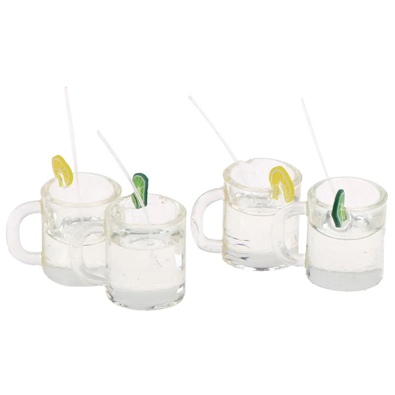 

2Pcs 1:12 Resin Dollhouse Mini Lemon Water Cup Miniature Dollhouse Furniture Accessories Cups Toy Mini Decoration Gifts