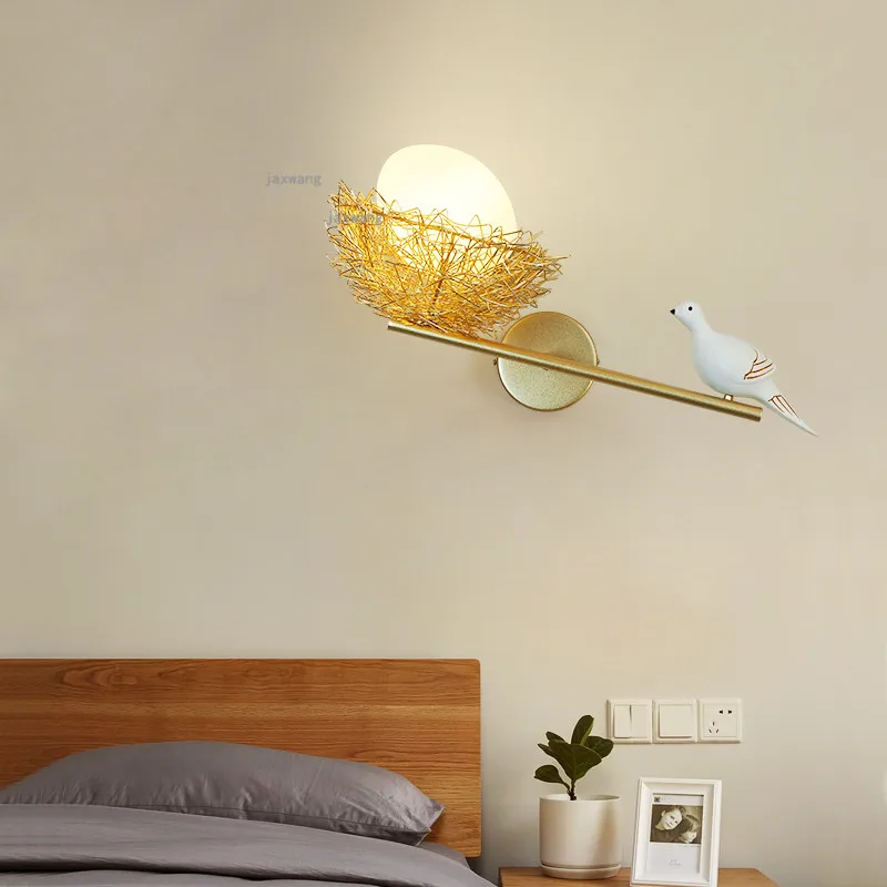 Nordic LED Wall Lamp Bird Parrot Decoration Light Fixtures Living Room Bedroom Personality Creative Home Decor | Лампы и освещение