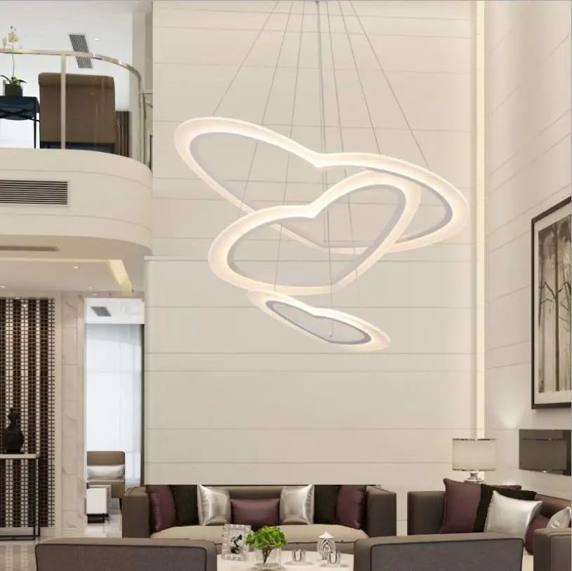 Светодиодная люстра в форме сердца простая романтическая Люстра для столовой