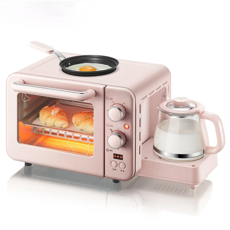Günstig Multifunktions 3 In 1 Frühstück Maschine 8L Elektrische Mini Ofen Kaffee Maker Eier Braten Pan Haushalt Brot Pizza Ofen Grill