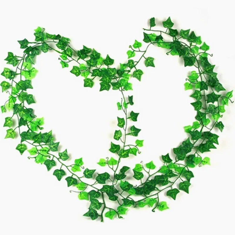 

90m Per Lot Artificial Silk Plastic Plant Ivy Leaf Vine Flower Craft Ornament Supplies For Wedding Home Garden Decor Free Ship