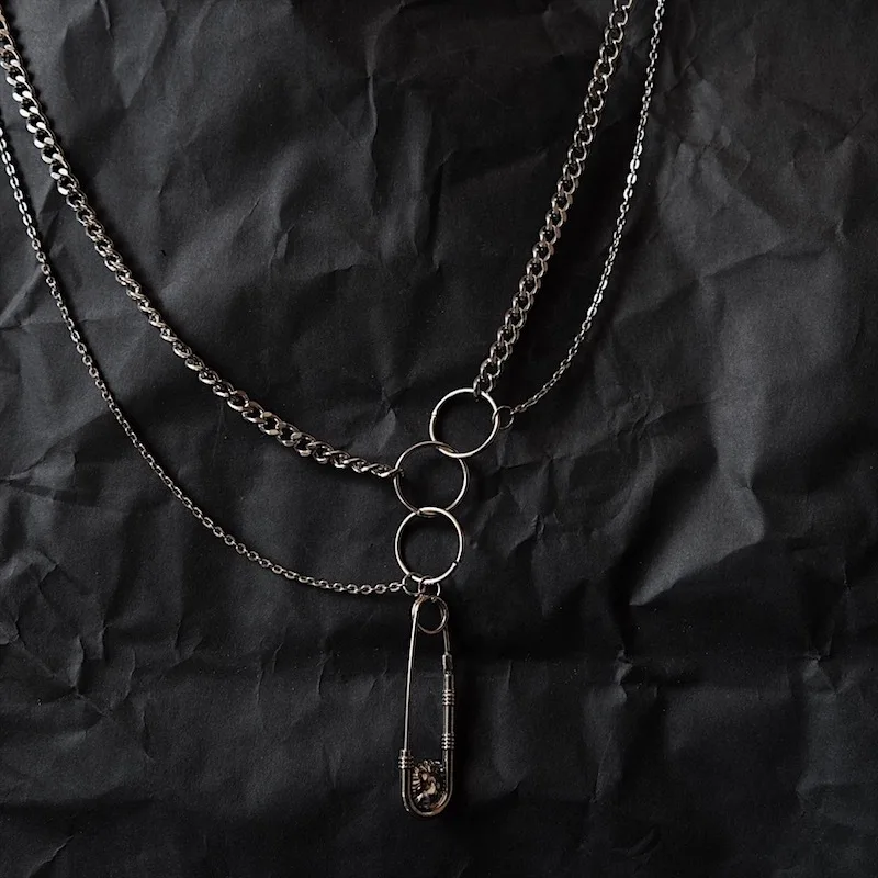 Длинное металлическое серебряное ожерелье в стиле Панк цепь для брюк эффектная