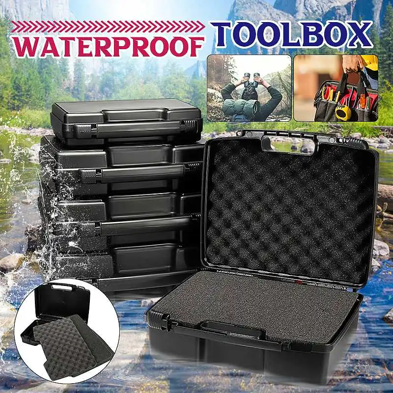 9 Sizes Safety Instrument Tool Box Protective Waterproof Shockproof Toolbox Sealed Tool Case Impact Resistant Suitcase With Spon