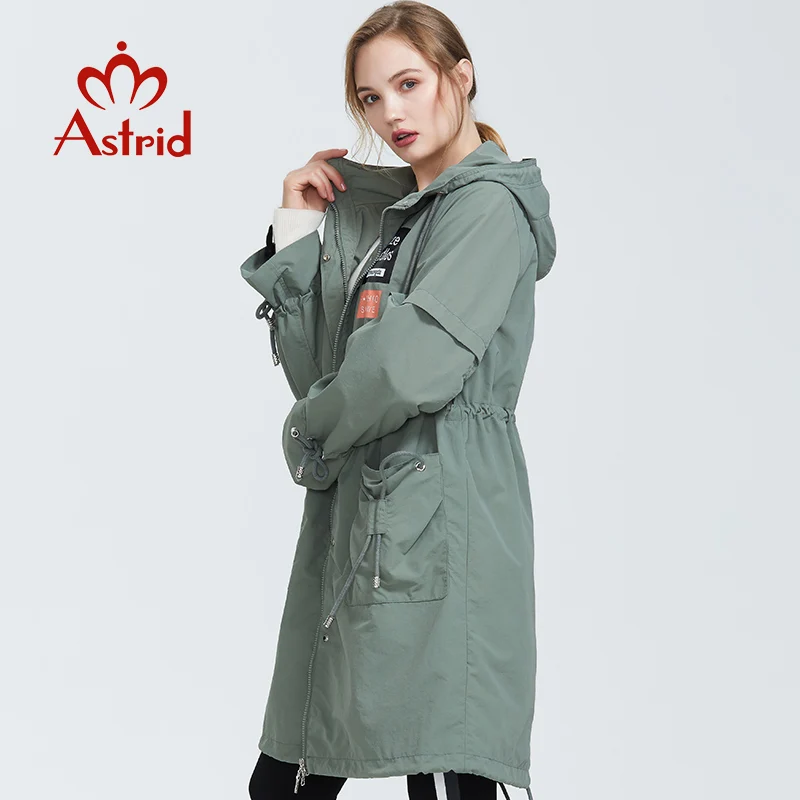 Тренч весенний Женский одежда Классический женский однотонный с капюшоном