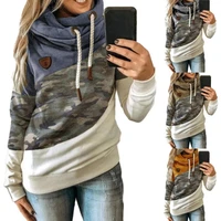 50 wholesales hooded sweatshirt camouflage print patchwork autumn winter long sleeve drawstring hoodie for daily wear