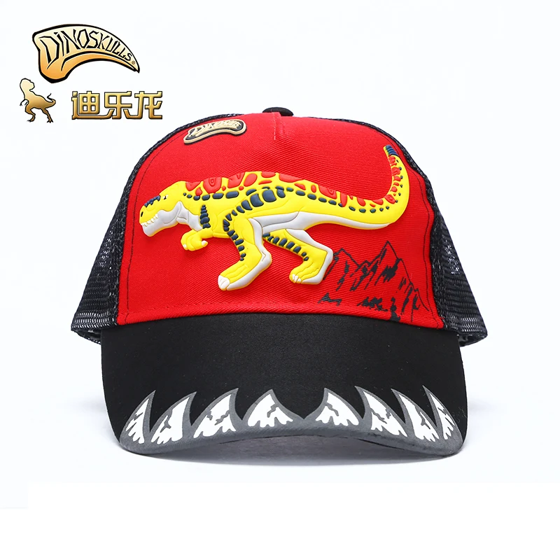 red Dinoskulls Динозавр Детская шляпа T-rex для бейсболка для мальчиков детская летняя Солнцезащитная шляпа анти-УФ Солнцезащитная наружная шляпы для путешествий от 2 до 8 лет - Цвет: red