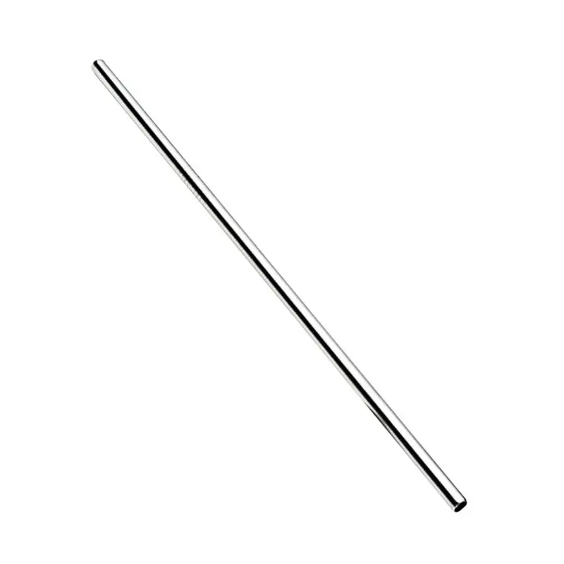 Urijk Reusablew Drinking Straw Colorful Straw Silicone Sleeve With Clear Brush Bar Supplies Stainless Steel Straw High Quality - Цвет: silver straight