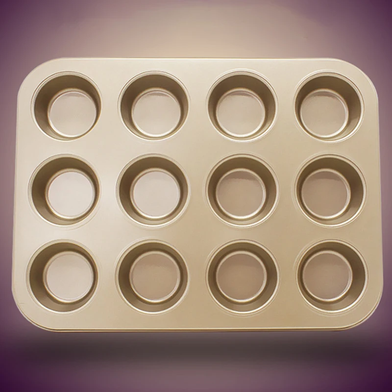 

12-Grids Cupcake Muffin Mold Cookie Kitchen Baking Pan Tray Non-Stick Moulder