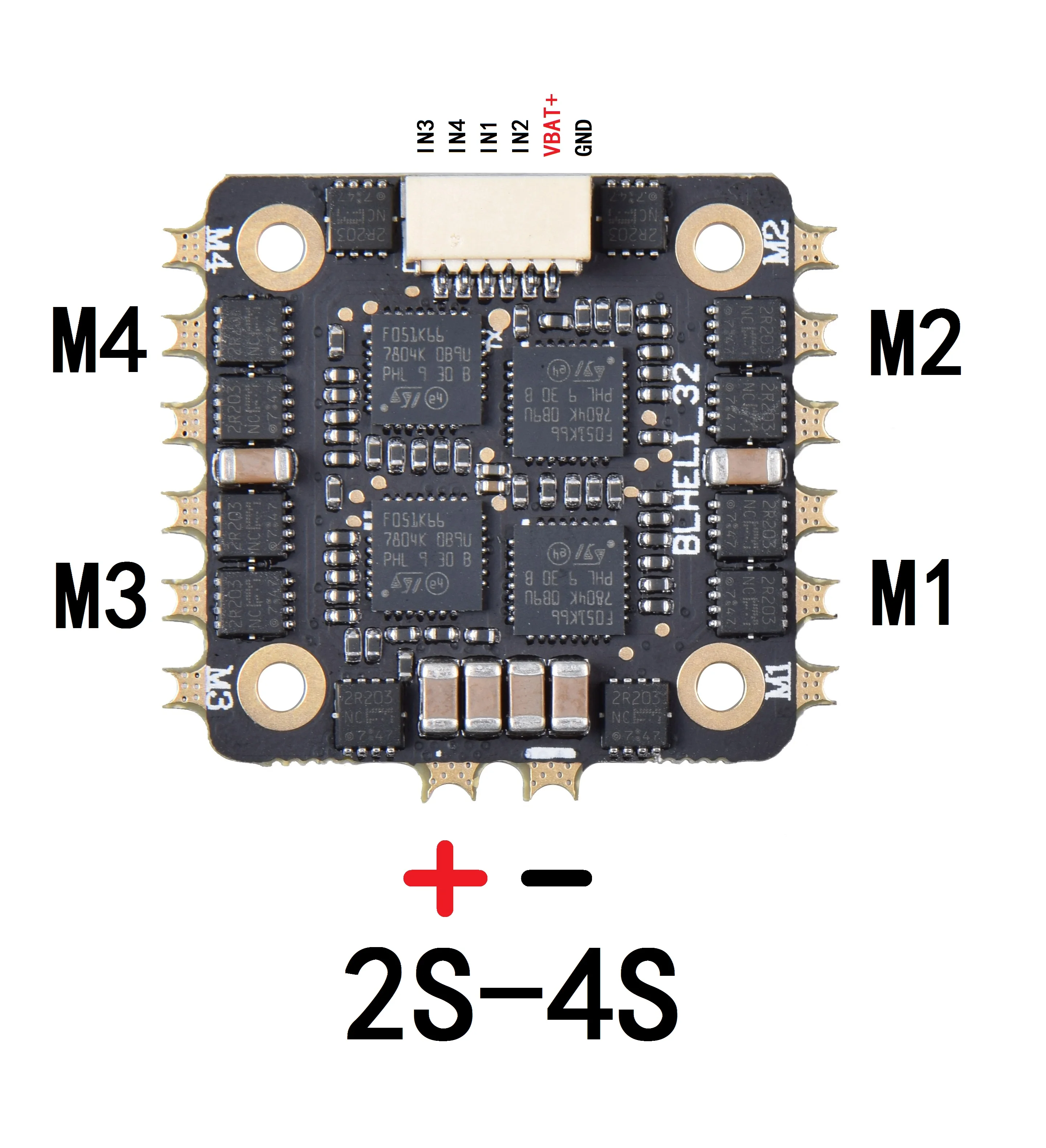 

JHEMCU a 2-4S 25A BL32-25A 4in1 CES BLHeli de 32-bit 32bits apoyo Dshot1200/600/300/150 Oneshot125 Multishot modo para FPV Racin