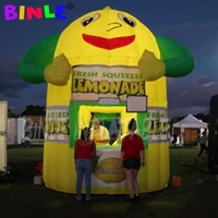 free blowersmile face inflatable lemonade stand with printing bannerinflatable fast foodlemonon booth for advertising