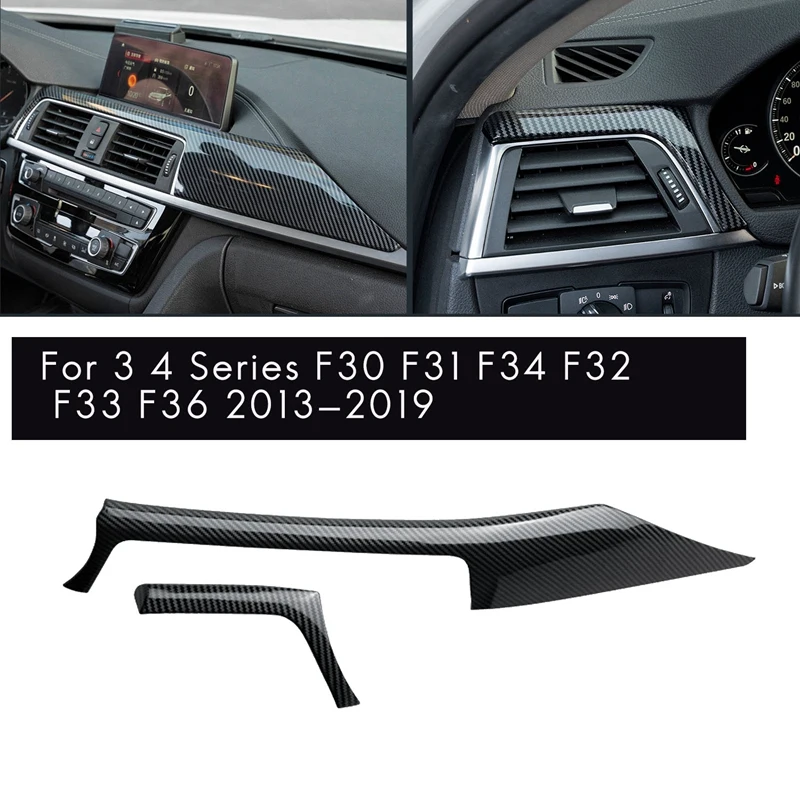 

Для-BMW 3 4 серии F30 F31 F32 F34 2013-2019 Центральная лента из углеродного волокна для приборной панели отделка + левая Крышка вентиляционного отверстия отделка