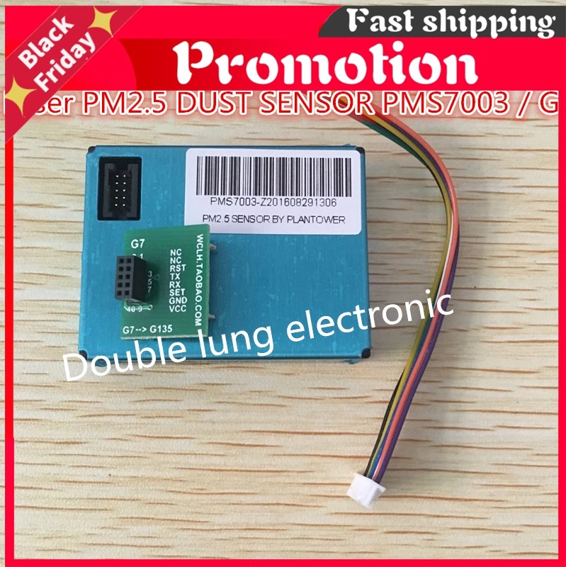 

PLANTOWER Laser PM2.5 DUST SENSOR PMS7003 / G7 Thin shape Laser digital PM2.5 sensor (Inculd transfer board + cable)