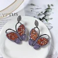 new elegant hot sale fashion jewelry premium aaa luxury zircon smart butterfly earrings for women birthday gift