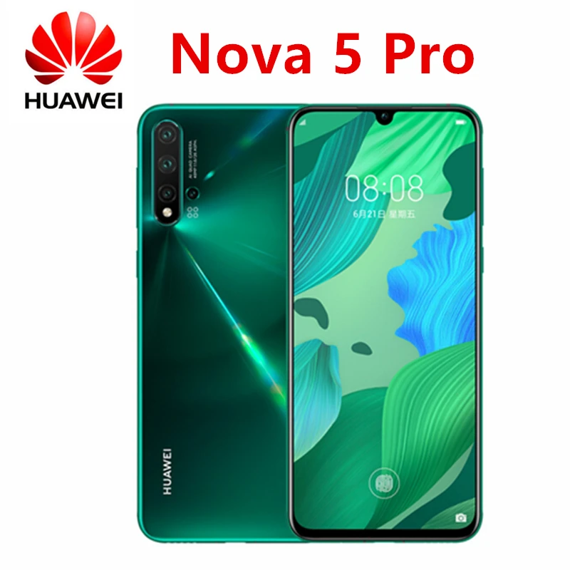 Оригинальный официальный Новое Huawei Nova 5 Pro 4G мобильный телефон 8G RAM 128G ROM Kirin 980