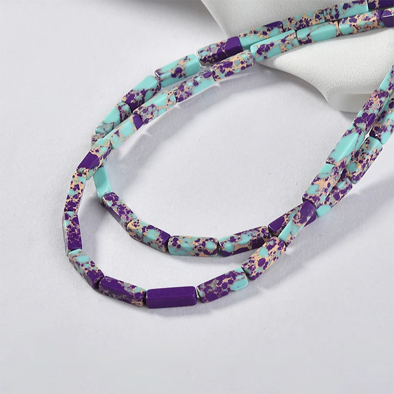 Натуральные Цветные синтетические камни квадратные трубы бусины DIY серьги