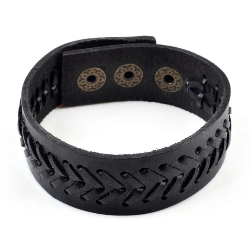 2017 панк браслет из натуральной кожи мужские винтажные широкие браслеты с