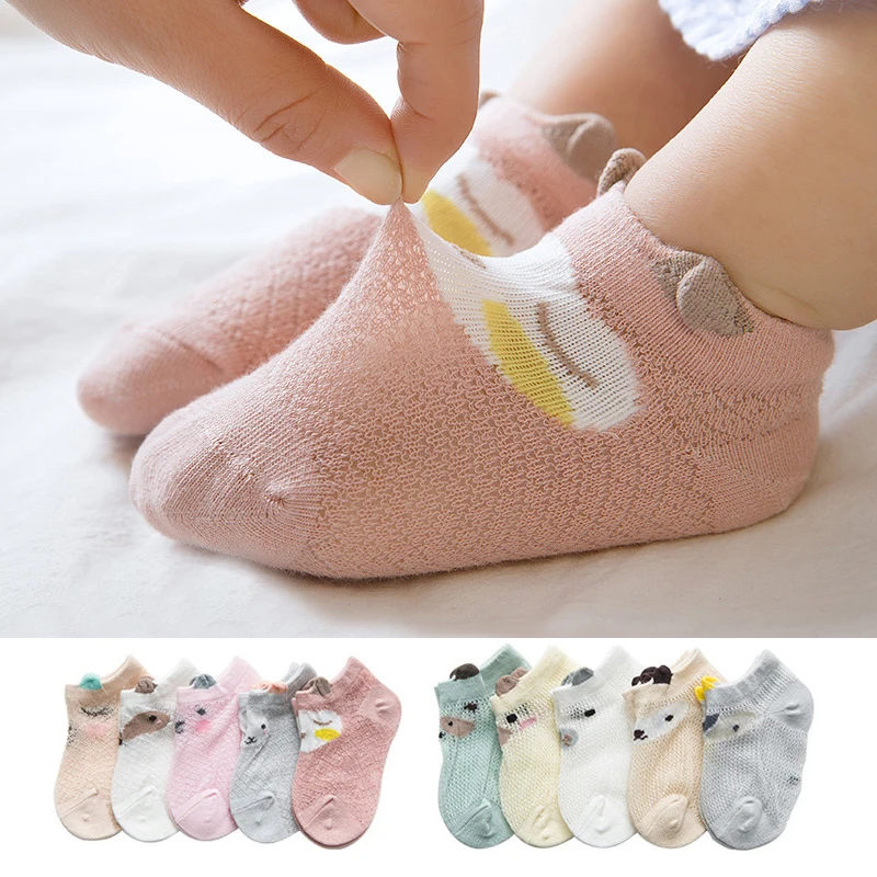 Весенние новые милые носки для детей 5 пар маленьких девочек с мультяшными ушками