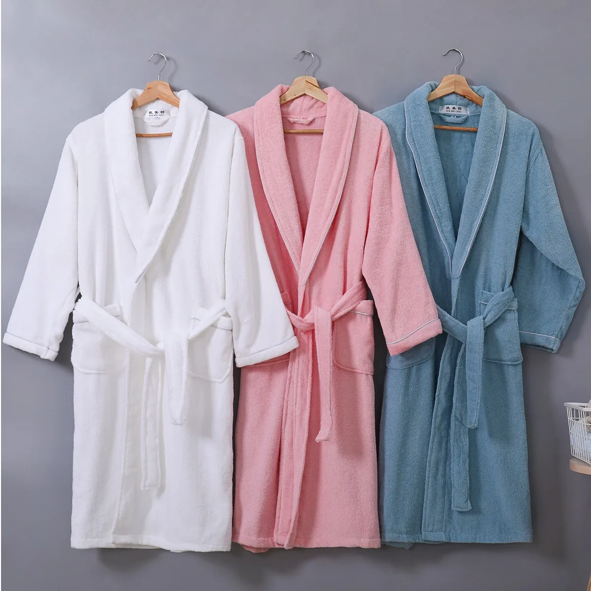 Халат-кимоно мужской из хлопка для влюбленных махровый халат гостиницы одежда