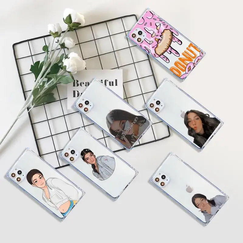 

charli damelio famous girl Phone Case Transparent for iPhone 7 8 11 12 se 2020 mini pro X XS XR MAX Plus