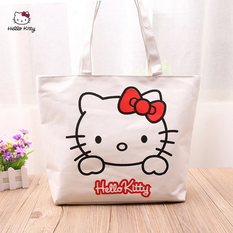 HELLO KITTY сумка на плечо модная трендовая для покупок и отдыха ручная Холщовая Сумка