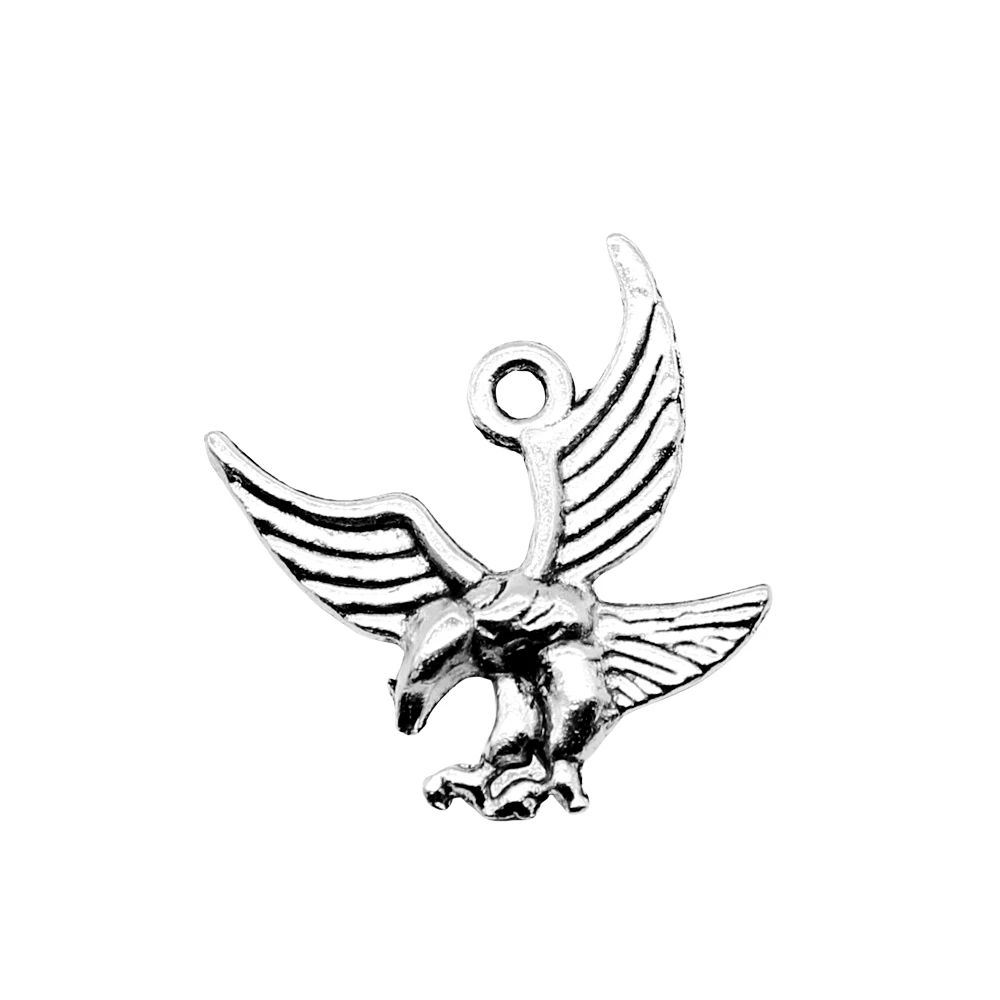 40 шт. Подвески Eagle Hawk 20x20 мм тибетские Серебряные для изготовления ювелирных