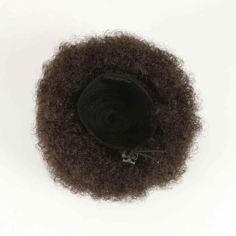 Puff Afro Curly Ponytail Chignon Wig Drawstring Ponytail Short Afro Kinky Pony Tail Clip In on African Synthetic Hair Bun Pieces
