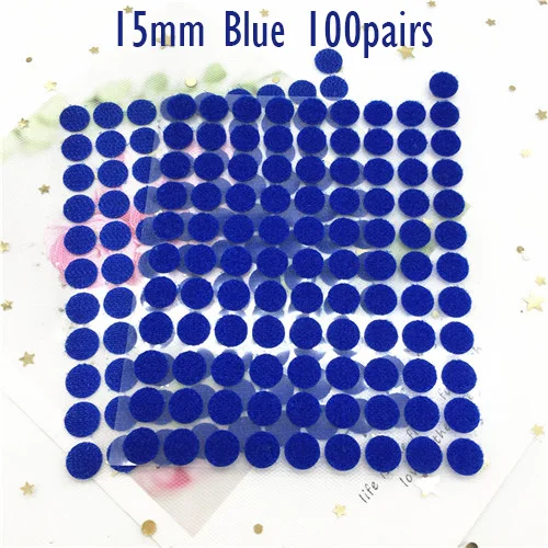Blue 10mm 100Pairs 10/15/20/25/30 мм самоклеящаяся крепежная лента на застежке-липучке, сильный клей Magic Стикеры белая дисковая черные монеты на застежке-липучке лента для домашнего Применение - Цвет: Blue 10mm 100Pairs