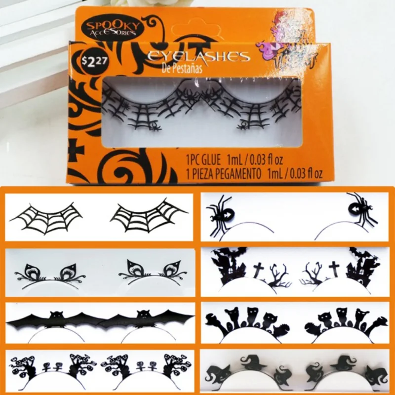 Halloween Makeup False Eyelashes Handmade Butterfly Bird Spider Shape Paper Cut Artistic Lashes for Costume Party NightClub New | Красота и