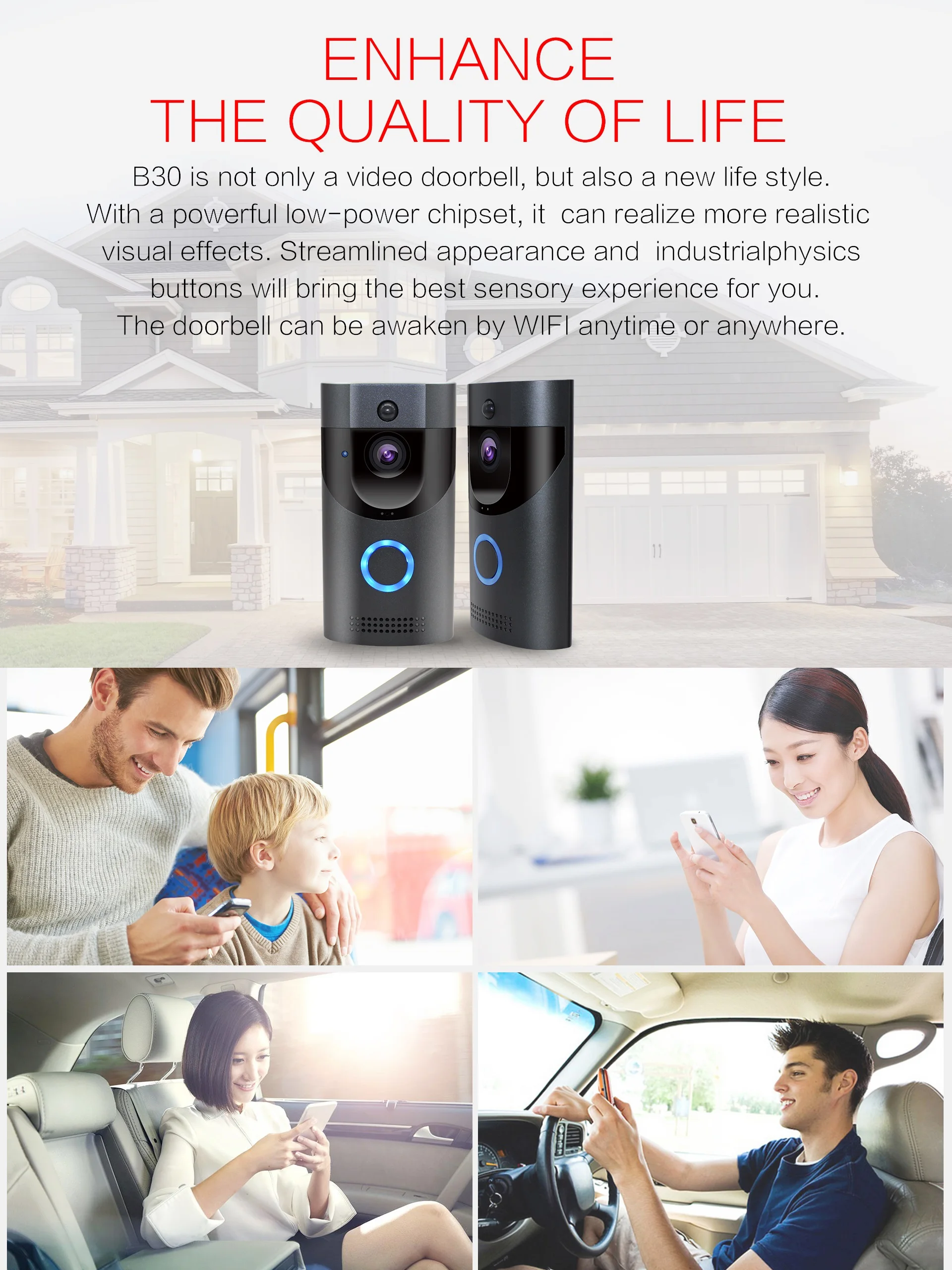 IMPORX B30 Draadloze WiFi домофон видео Deurbel камера+ B10 Deurbel домашняя камера безопасности аудио Wifi HD видео Nachtzich Systeem
