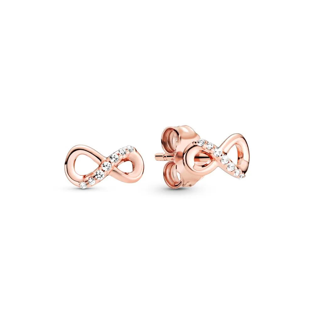 

925 Sterling Silver Earrings Rose Gold Sparkling Infinity Knot Heart Conch Starfish Earrings For Women Jewelry