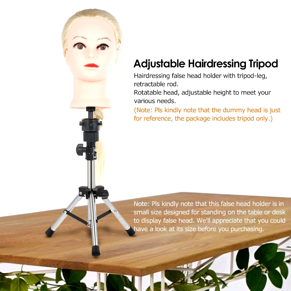 

Adjustable Hairdressing False Head Mold Stand Bracket Wig Head Stand Mannequin Tripod Hair Styling Tools