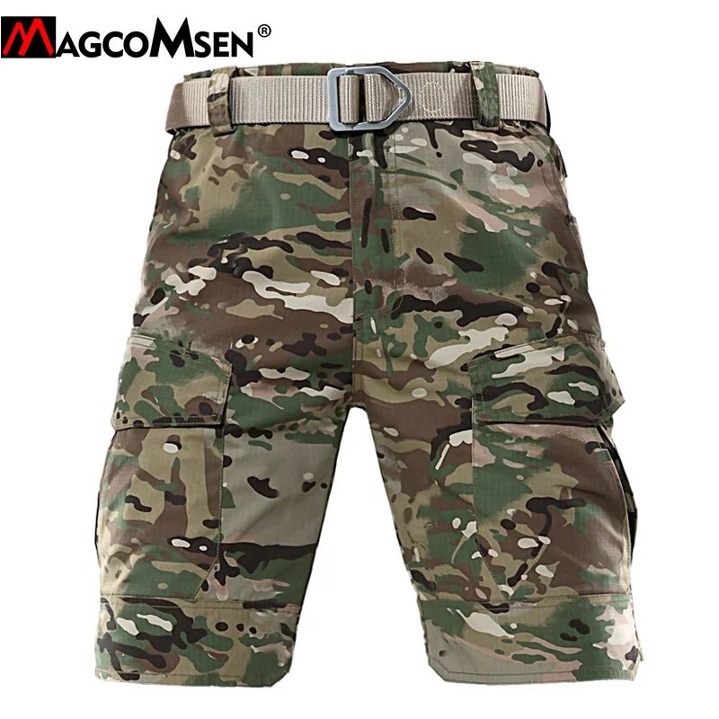MAGCOMSEN Military Camouflage Shorts Men Summer Waterproof Tactical Cargo Work Army Combat Airsoft Muti-Pockets | Мужская одежда
