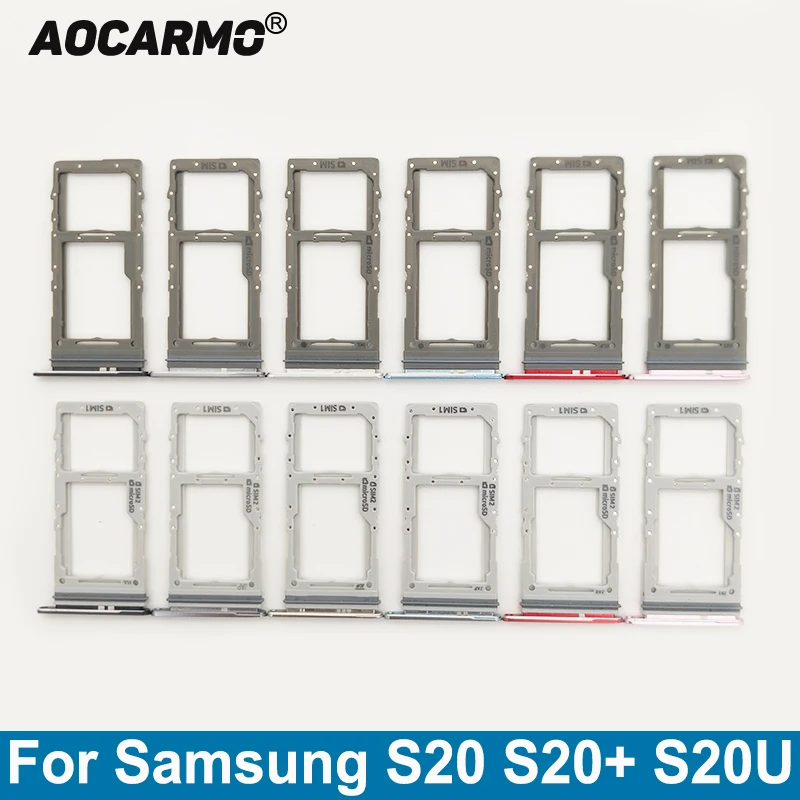 Aocarmo для Samsung Galaxy S20 + S20U одна SIM карта две карты металлический пластиковый лоток Nano