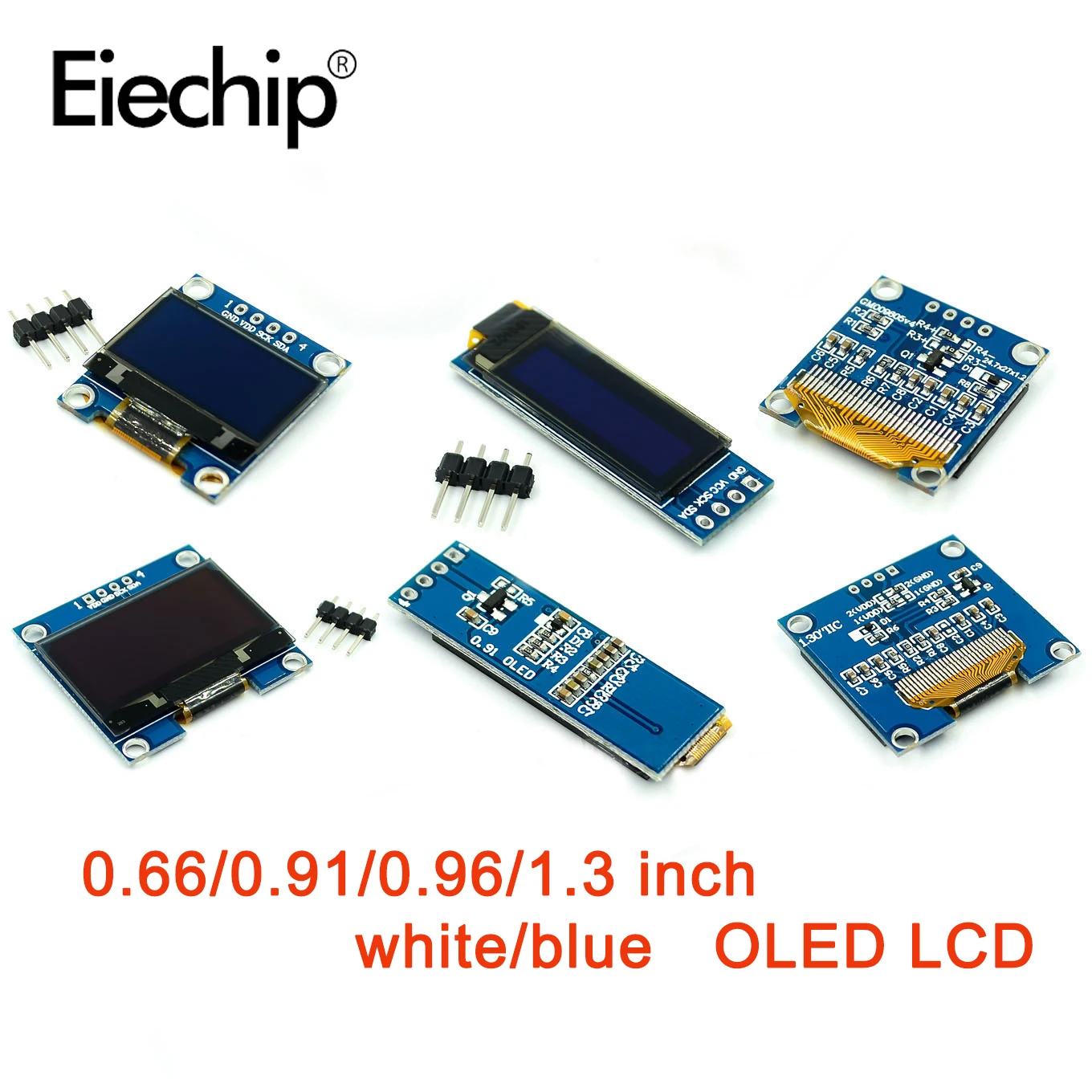 ЖК-дисплей с OLED-модулем 0 66/0 91/0 96/1 3 дюймов белый/синий OLED цифровой экран для связи