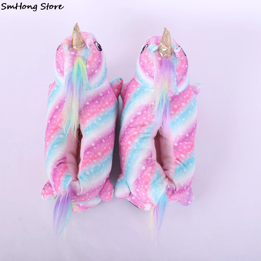 Тапочки с единорогом Мультяшные животные лапы кигуруми комбинезоны пижамы обувь