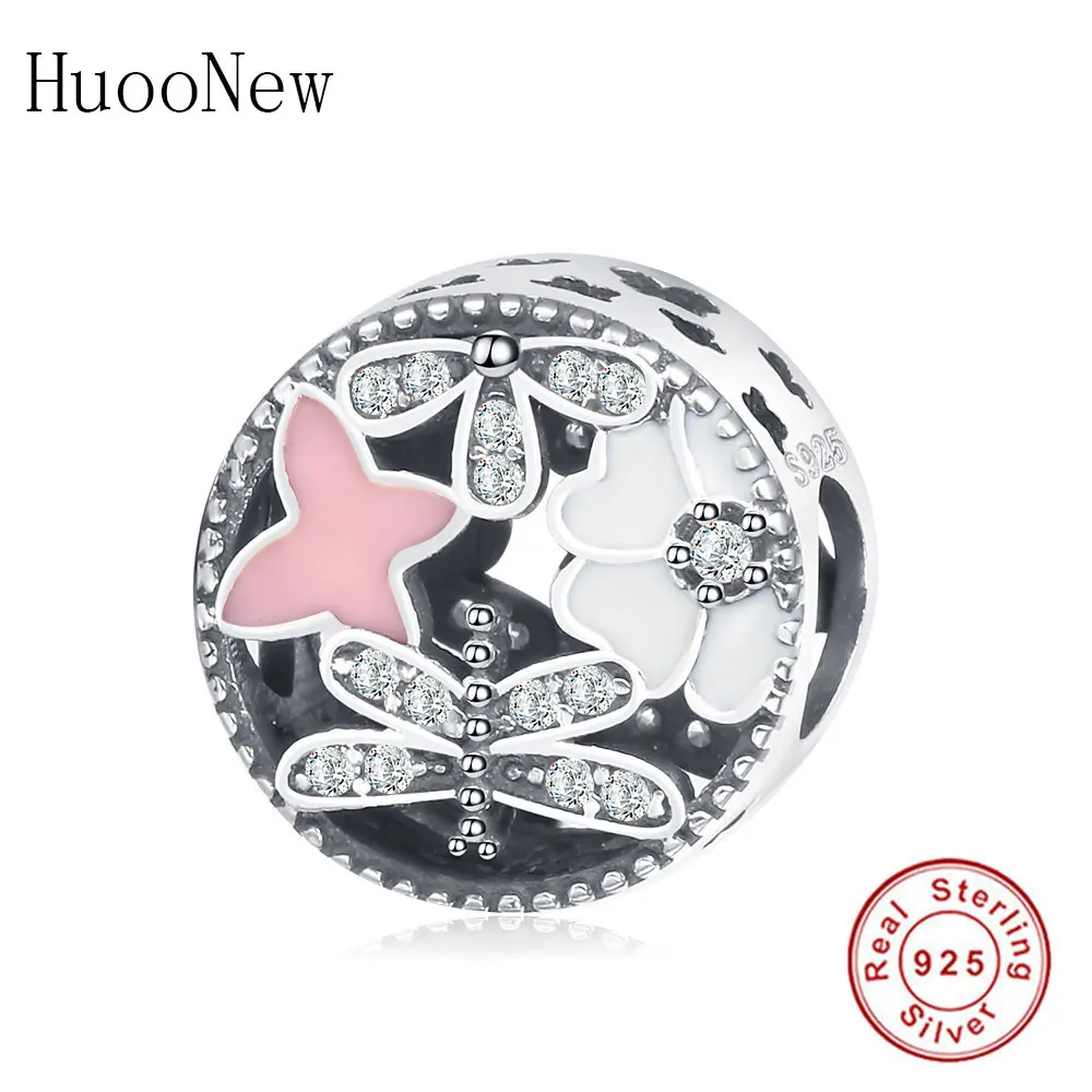 

Лето 2019 розовый прозрачный CZ Бабочка Бисер-Стрекоза подходит для оригинальных шармов браслет из стерлингового серебра 925 пробы ювелирные и...