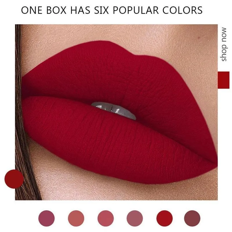 

6pcs/set HANDAIYA Velvet Matte Liquid Lipstick Long Lasting Lip Gloss Set Fashion Lip gloss Women Lip Glosses Makeup Set
