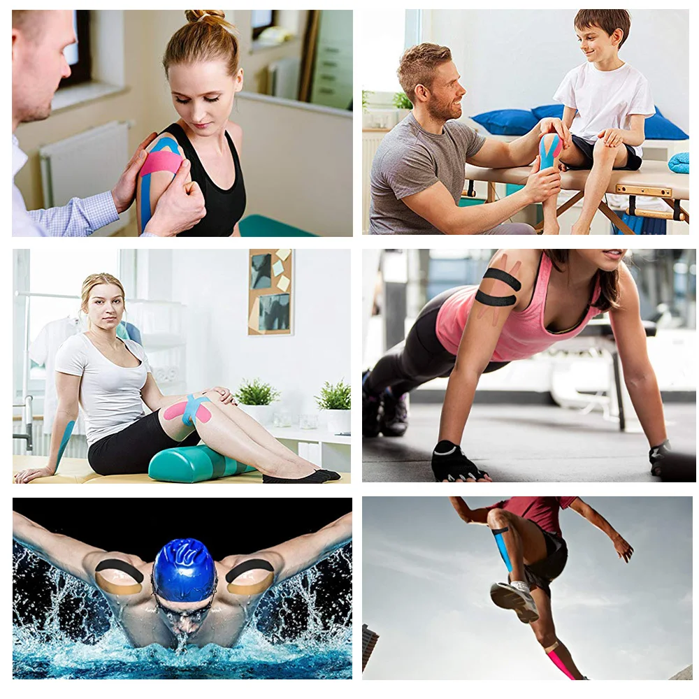 

2 Size 5M Length Elastic Sport Tape Kinesiology Tape Athletic Strapping Gym Tennis Fitness Running Knee Muscle Pain Care