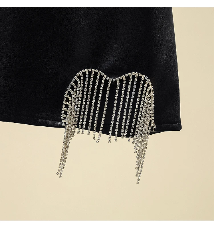 Женская Кожаная Мини-юбка с высокой талией черная короткая юбка из искусственной