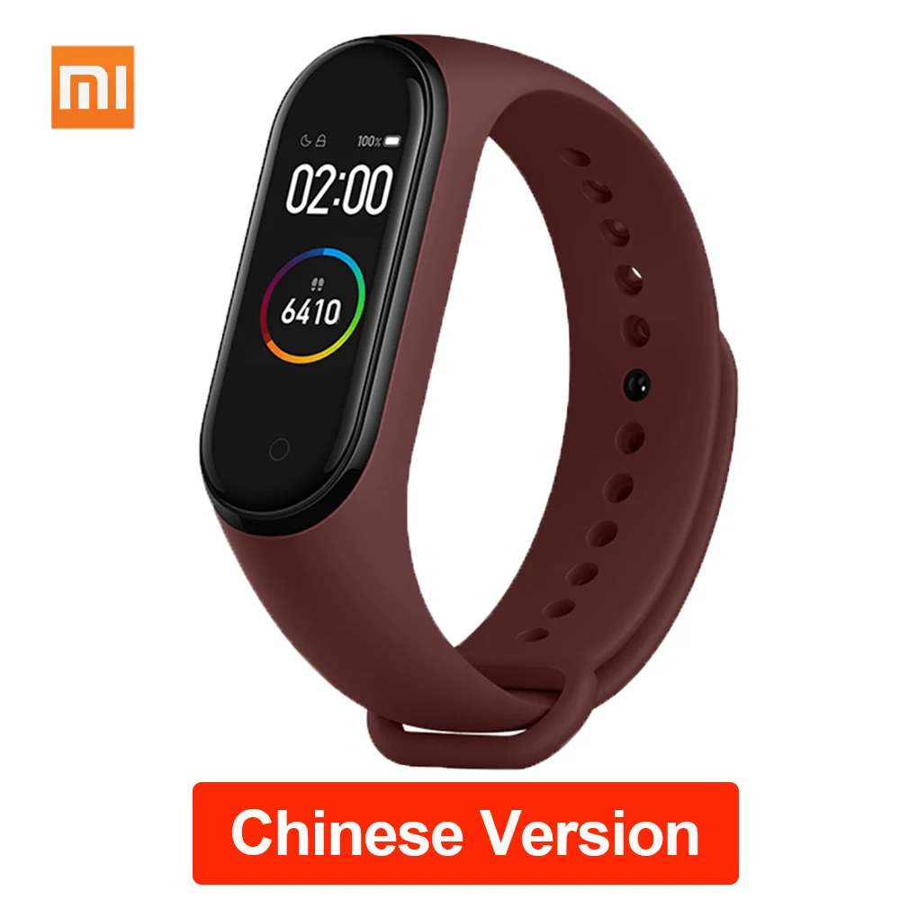 CN Red Xiaomi mi-браслет 4 музыкальный фитнес-браслет трекер сердечного ритма Смарт-часы 0,9" AMOLED экран Bluetooth 5,0 mi Band 4 - Цвет: CN Red