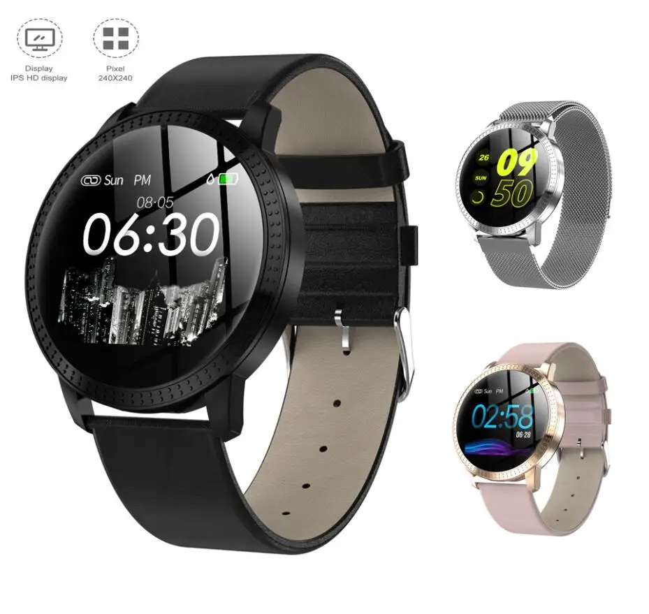 Bluetooth Смарт-часы для женщин и мужчин CF18 фитнес-браслет Мониторинг Артериального