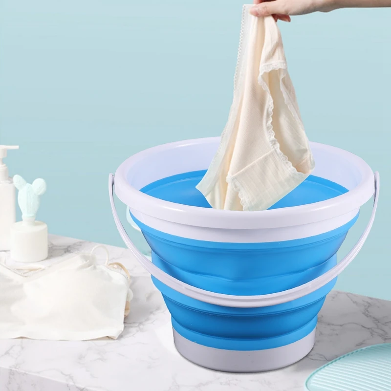 Мини Портативная Ультразвуковая турбинная стиральная машина складное ведро