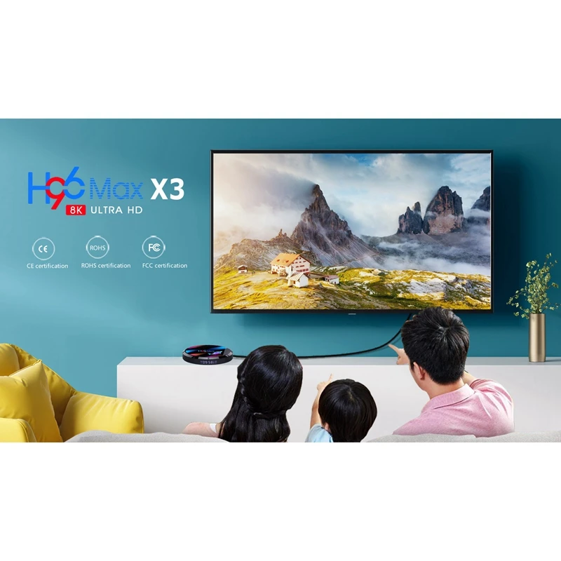H96 MAX X3 Android 9 0 Смарт ТВ бокс 4G + 32G беспроводной IPTV Box 8K 4K USB телеприставка WiFi 5G для
