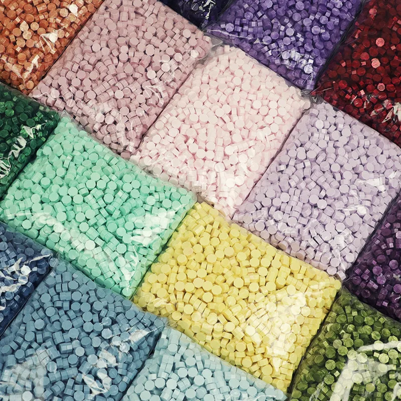 Sello de cera para pintura octagonal, caja de regalo para boda, invitaci&oacute;n, oficina, botella de vino de uvas, cera de sellado, 500g, 1450 Uds.-0