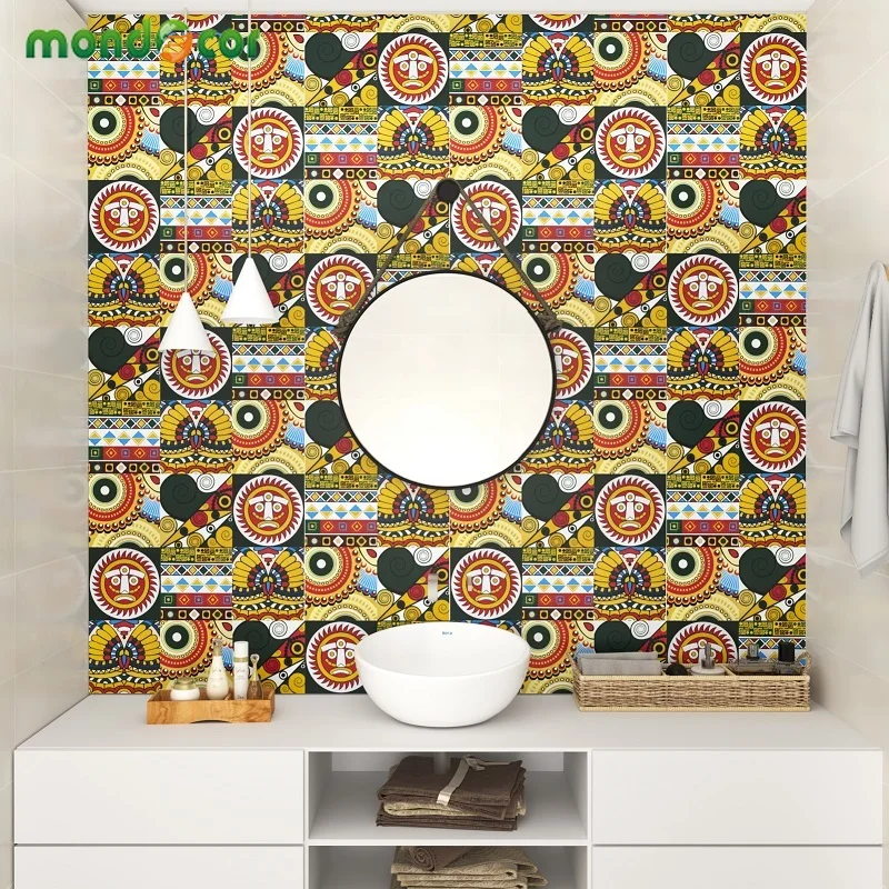 

Bathroom Tiles Wall Decals Floor Stickers Waterproof Vinyl Film Self-Adhesive Matte Thicken Kitchen Contact Paper 20 cm x 20 cm