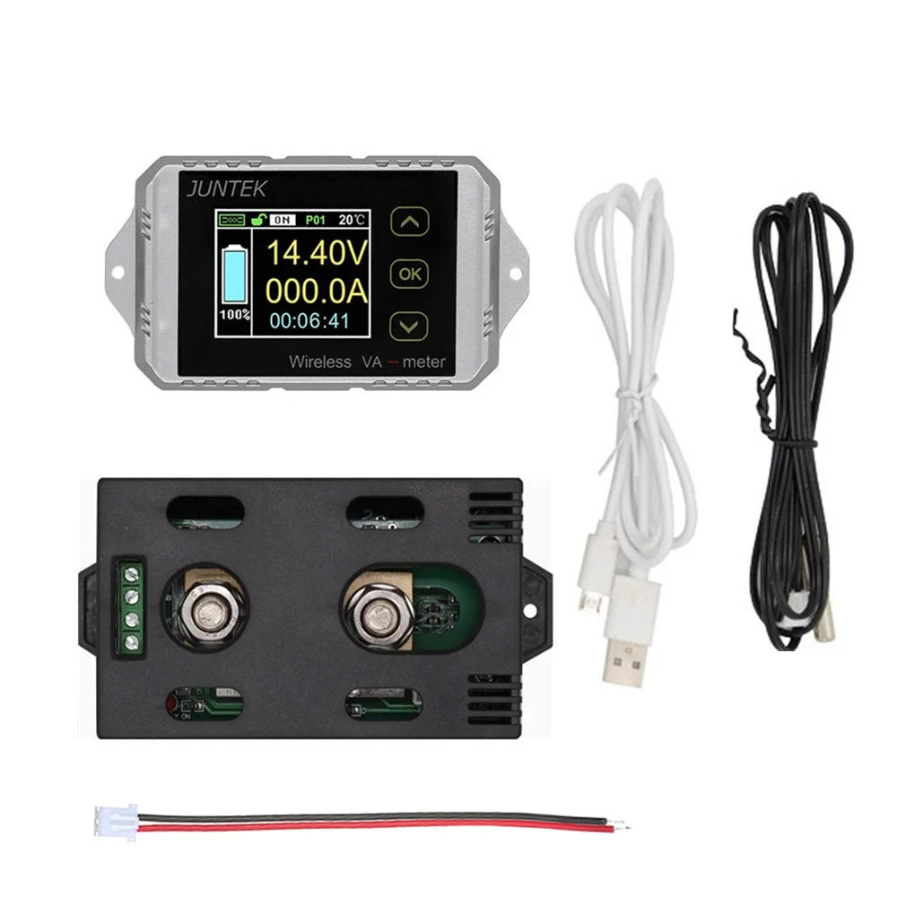 

AMYGOJJ Juntek VAT1200 Wireless Voltage Current Meter 100V 200A Car Battery Monitoring 12V 24V 48V Battery Coulomb Counter VA