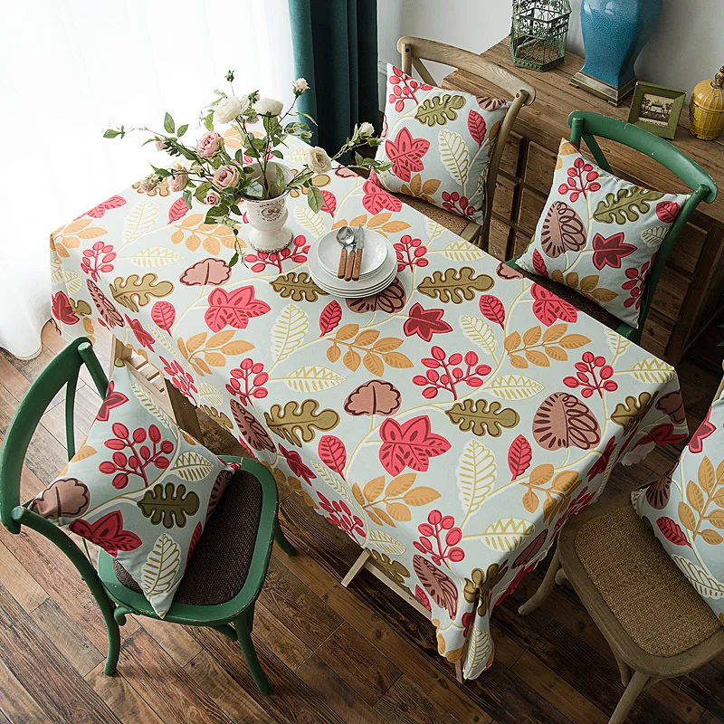 

Bloem Gedrukt Rode Waterdichte Tafelkleed Rechthoekige Tafel Cover Dining Tafelkleed Salontafel Mat Voor Keuken Woonkamer