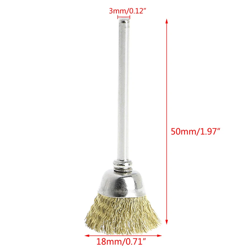 

10Pcs 18mm Brass Wire Wheel Brushes For Grinder Rotary Tool Accessories Set W0YD