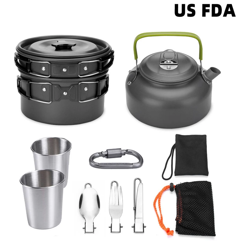 1 Набор посуды для кемпинга дорожный набор приготовления пищи на пикнике