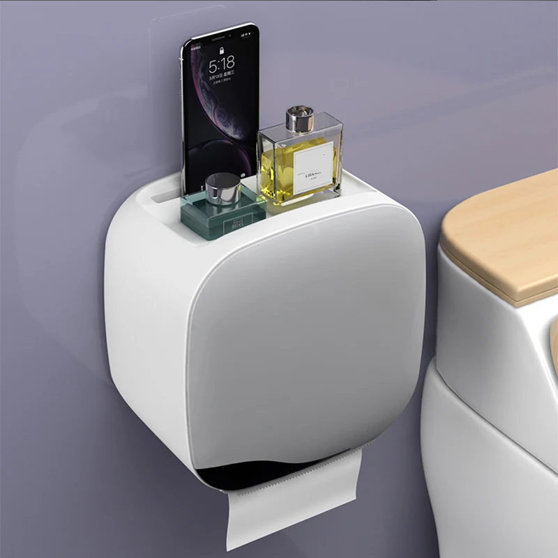 Пластик Туалет Бумага полка Водонепроницаемый для настенного туалета рулон